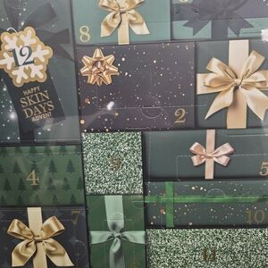 Luxury Advent Calendar with Gold and Green Accents